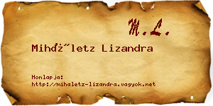 Miháletz Lizandra névjegykártya
